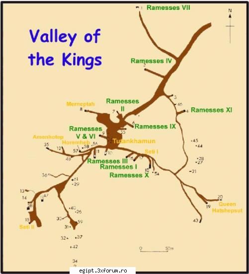 harta egiptului valea regilor