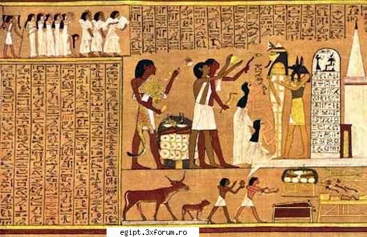 cartea egipteana mortilor papyrus above funeral procession priest followed mourners and servant