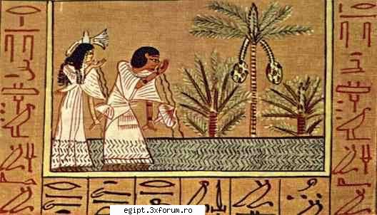 cartea egipteana mortilor papyrus ani and his wife tutu drinking water from the celestial nile