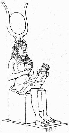 zeiţa isis cu fiul ei, horus isis