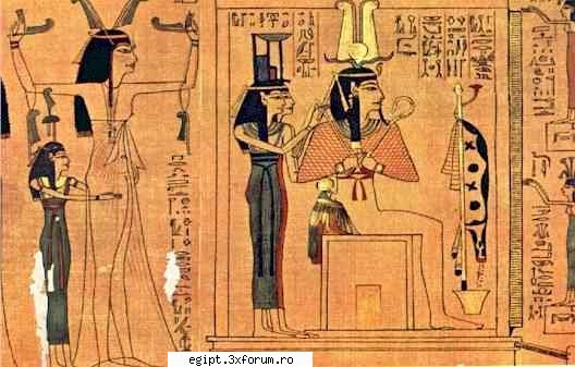 the god within a him isis and his right his emblem the hawk with the solar him the goddesses of the