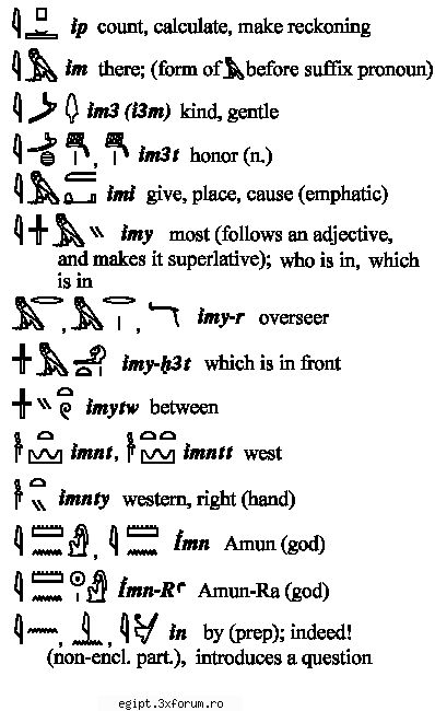 dictionar englez egiptean part 6 - silently - Arta faraonilor